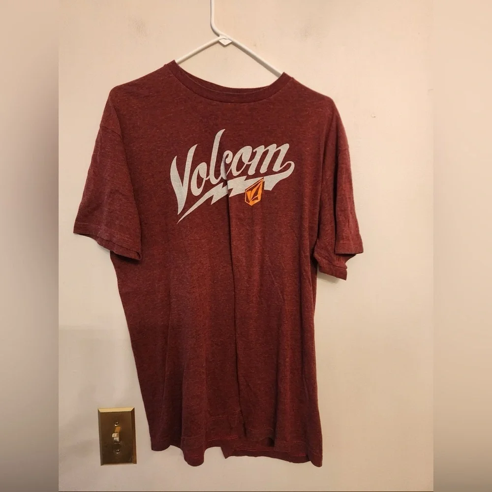 Volcom brunt orange graphic t-shirt size mens large